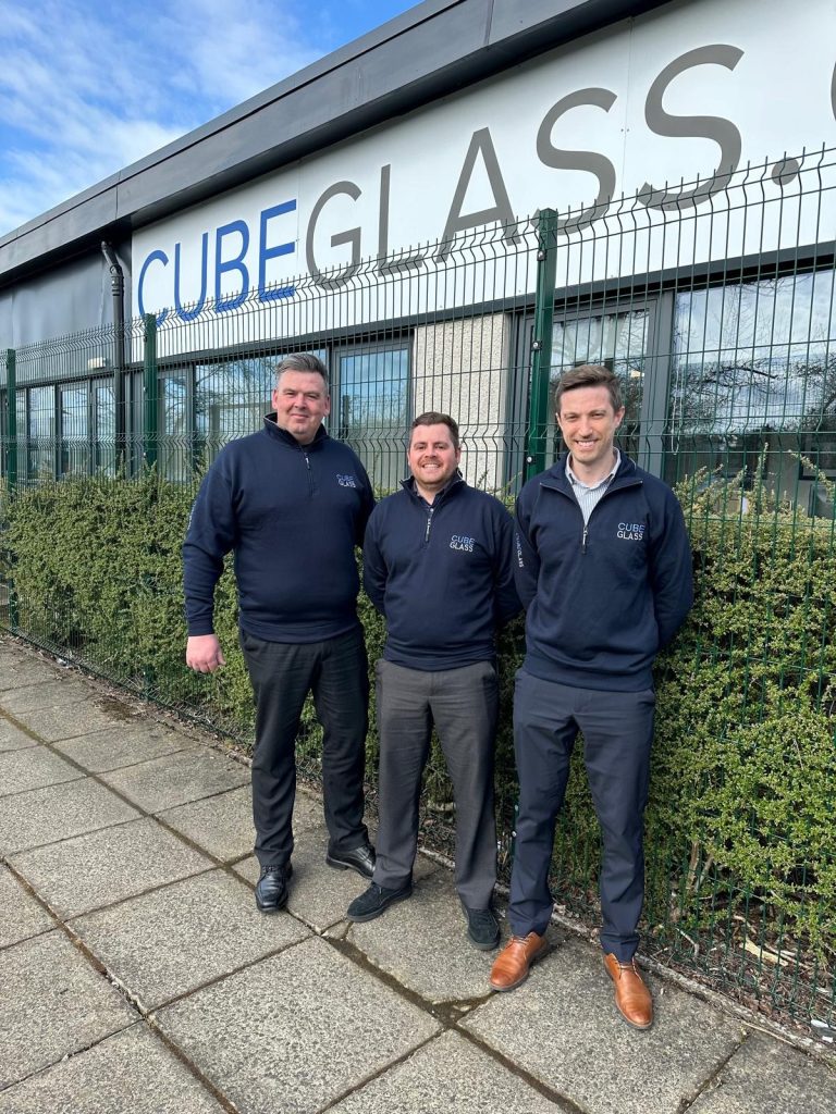 Cube Glass staff picture story from left to right Gary Stevenson, Trevor Clark and Craig Bennett